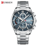CURREN 8475 Watch For Men - Silver Lite Black