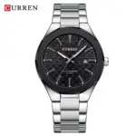 CURREN 8477 Watch For Men - Black Silver