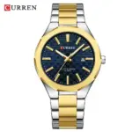 CURREN 8477 Watch For Men - Silver Gold Blue