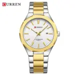 CURREN 8477 Watch For Men - Silver Gold White