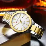 CURREN 8477 Watch For Men - Silver Gold White - Image 2