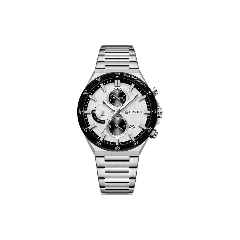 CURREN-8481-Stainless-Steel-Watch-Watch-For-Men-Silver-Black-White.webp CURREN 8481 Stainless Steel Watch For Men - Silver Black White - Image 1