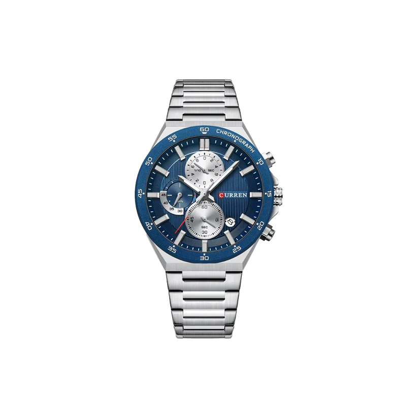 CURREN-8481-Stainless-Steel-Watch-Watch-For-Men-Silver-Blue.webp CURREN 8481 Stainless Steel Watch For Men - Silver Blue - Image 1