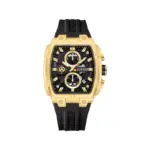 CURREN 8488 Silicone Watch For Men - Black Gold