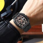 CURREN 8488 Silicone Watch For Men - Black Rose - Image 2