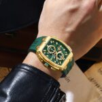 CURREN 8488 Silicone Watch For Men - Gold Green - Image 2