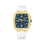 CURREN 8488 Silicone Watch For Men - White Gold Blue