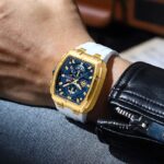 CURREN 8488 Silicone Watch For Men - White Gold Blue - Image 2