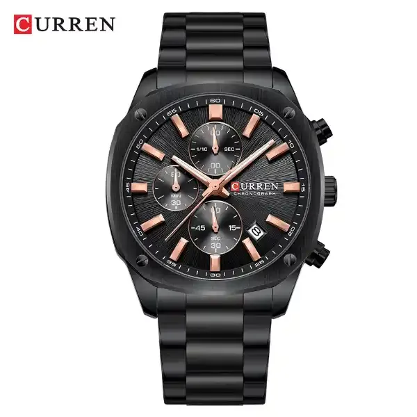 CURREN-8490-Stainless-Steel-Watch-For-Men-Full-Black.webp CURREN 8490 Stainless Steel Watch For Men - Full Black - Image 1