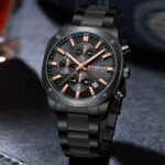 CURREN 8490 Stainless Steel Watch For Men - Full Black - Image 2