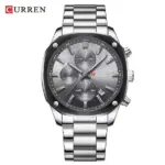 CURREN 8490 Stainless Steel Watch For Men - Silver Black Gray