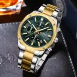 CURREN 8490 Stainless Steel Watch For Men - Silver Gold Green - Image 2