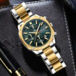 CURREN 8490 Stainless Steel Watch For Men - Silver Gold Green - Image 3
