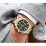 CURREN 8490 Stainless Steel Watch For Men - Silver Gold Green - Image 4