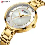 CURREN 9051 Watch For Women - Golden White