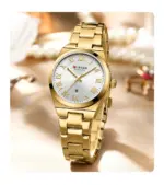 CURREN 9095 Elegant Watch Watch For Women - Golden White