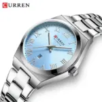CURREN 9095 Elegant Watch Watch For Women - Silver Sky Blue - Image 2