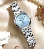 CURREN 9095 Elegant Watch Watch For Women - Silver Sky Blue - Image 3
