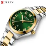 CURREN 9095 Elegant Watch Watch For Women - Silver Golden Green - Image 3