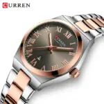 CURREN 9095 Elegant Watch Watch For Women - Silver Golden Gray - Image 4