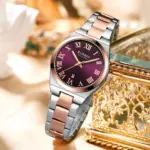 CURREN 9095 Elegant Watch Watch For Women - Rose Gold Red