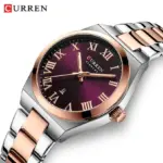 CURREN 9095 Elegant Watch Watch For Women - Rose Gold Red - Image 3