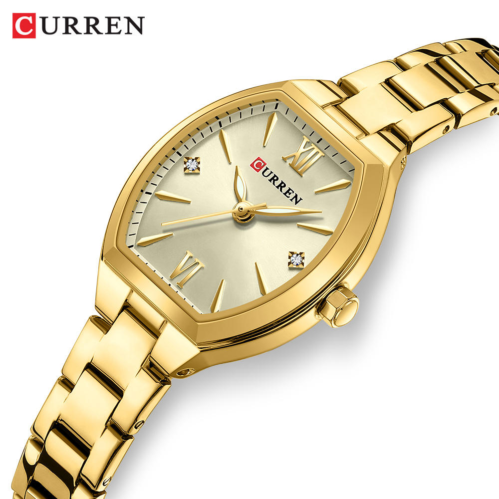 CURREN-9112-High-Quality-Ladies-Casual-Bracelet-Watches-Womens-Simple-Vintage-Watches-Waterproof-Stainless1.jpg Curren 9112 Watch For Woman-Full Golden - Image 1