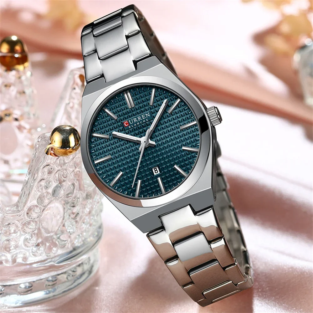 CURREN-Casual-Women-Watch-Top-Brand-Luxury-Lady-Girl-Wristwatch-Elegant-Stainless-Steel-Bracelet-Classic-Female.jpg_-1.webp Curren 8439 Watch For Women-Sliver Blue - Image 1