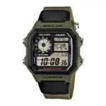 Casio Youth World Time Digital Nylon Belt Watch AE-1200WHB-3BVDF
