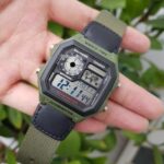 Casio Youth World Time Digital Nylon Belt Watch AE-1200WHB-3BVDF - Image 3