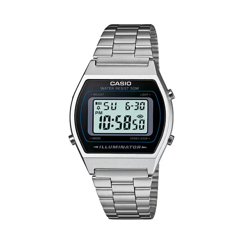 CasioB640WD-1AVDFWatch_1.webp Casio Vintage Digital Silver Chain Watch B640WD-1AVDF - Image 1