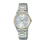 Casio Enticer LTP-1183G-7A Ladies Watch- Golden Silver & White