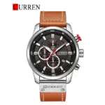 Curren 8291 Watch For Men - Silver Brown Black