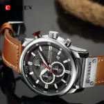 Curren 8291 Watch For Men - Silver Brown Black - Image 2