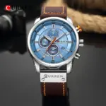 Curren 8291 Watch For Men - Silver Brown Blue - Image 3