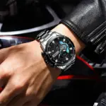 Curren 8402 Watch for Men - Silver Black - Image 5