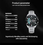Curren 8402 Watch for Men - Silver Black - Image 3