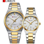 Curren 8439 Watch For Couple - Silver Gold