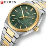 Curren 8439 Watch For Couple - Gold Green - Image 4