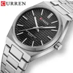 Curren 8439 Watch For Men - Silver Black - Image 3