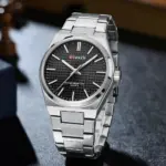 Curren 8439 Watch For Men - Silver Black