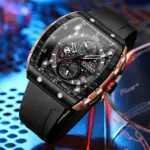 CURREN 8442 Multi-function Chronograph Men Watch- Rose Gold & Black - Image 3