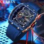 CURREN 8442 Multi-function Chronograph Men Watch- Blue - Image 2