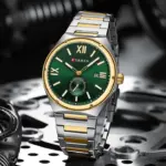 Curren 8471 Watch For Men - Silver Gold Green