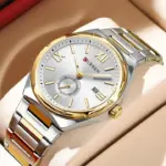 Curren 8471 Watch For Men - Silver Gold - Image 3