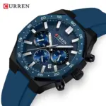 Curren 8489 Watch For Men Silicon Belt-Blue - Image 2