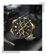 Curren 8489 Watch For Men Silicon Belt-Gold - Image 3