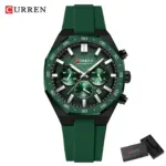 Curren 8489 Watch For Men Silicon Belt-Green - Image 2
