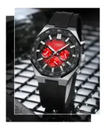 Curren 8489 Watch For Men Silicon Belt-Red