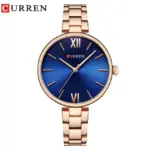 Curren 9017 Watch For Women-Rose Gold Blue